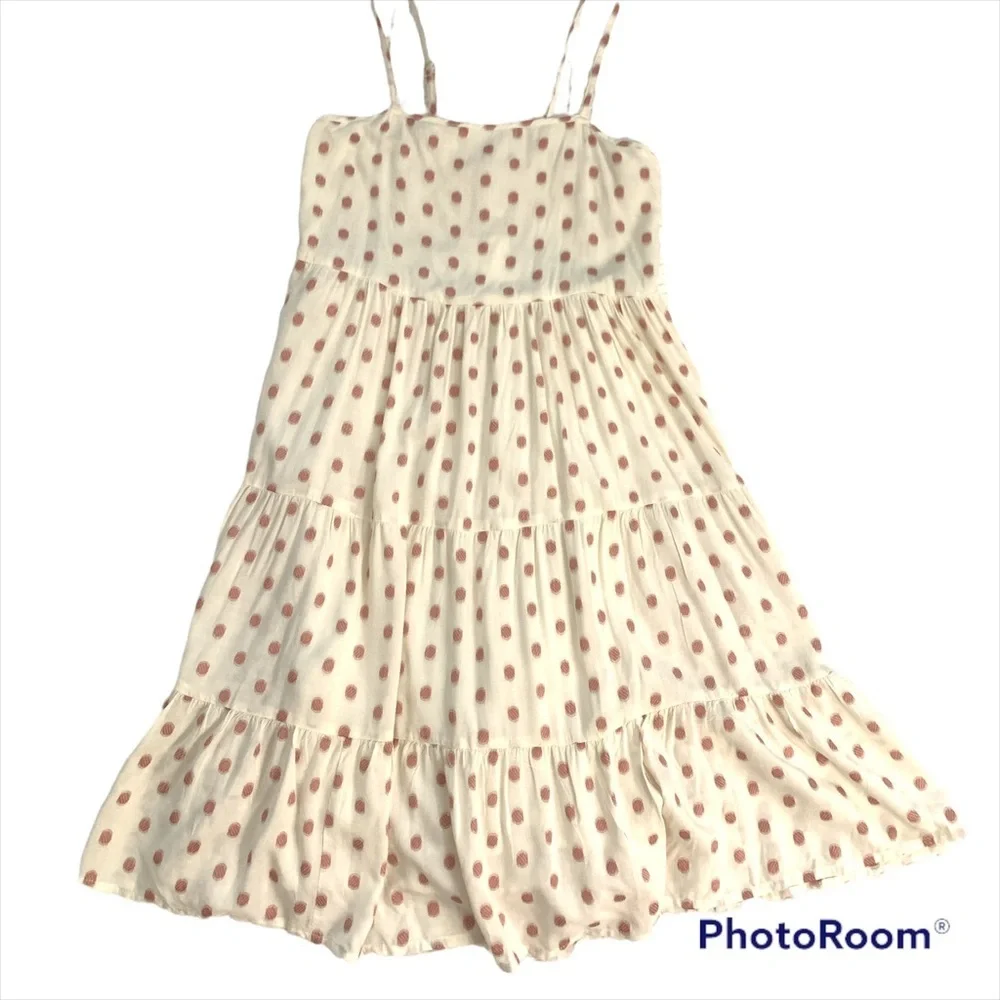 Sim & Sam Polka dot dress mini Dress size Small Pink and off white